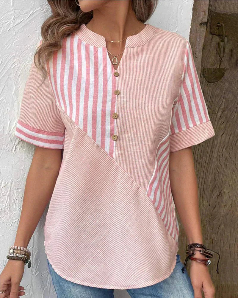 Odette | Airy striped sophistication Finish Blouse