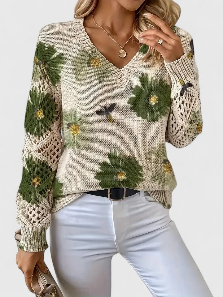 Arnelda | Weekend-Ready Floral Lightweight Softness Sweater