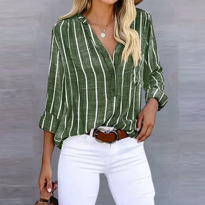 Annina | Weekend Striped Linen Ease Top