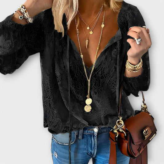 Aniela | Desk-to-Dinner V-Neck Boho Style Top