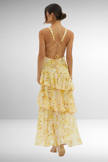 Carolina | Weekend Floral Tiered Drape Dress