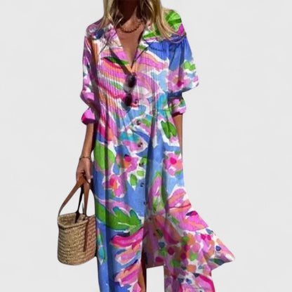 Calantha | Brunch Floral Midi Fit Dress