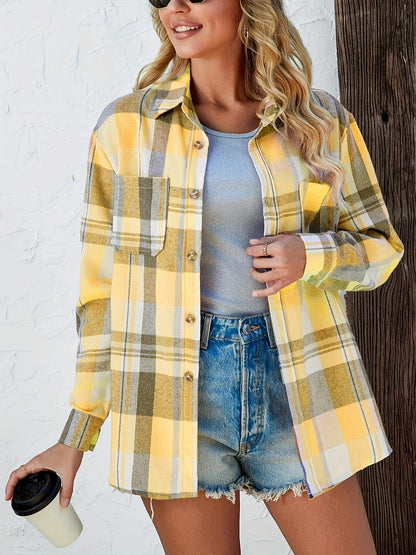 Harper | Pink Plaid Flannel Top