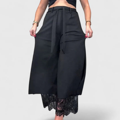 Madonna | Office-Ready Wide-Leg Lace Shape Pants