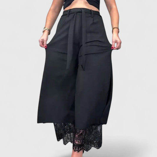 Madonna | Office-Ready Wide-Leg Lace Shape Pants