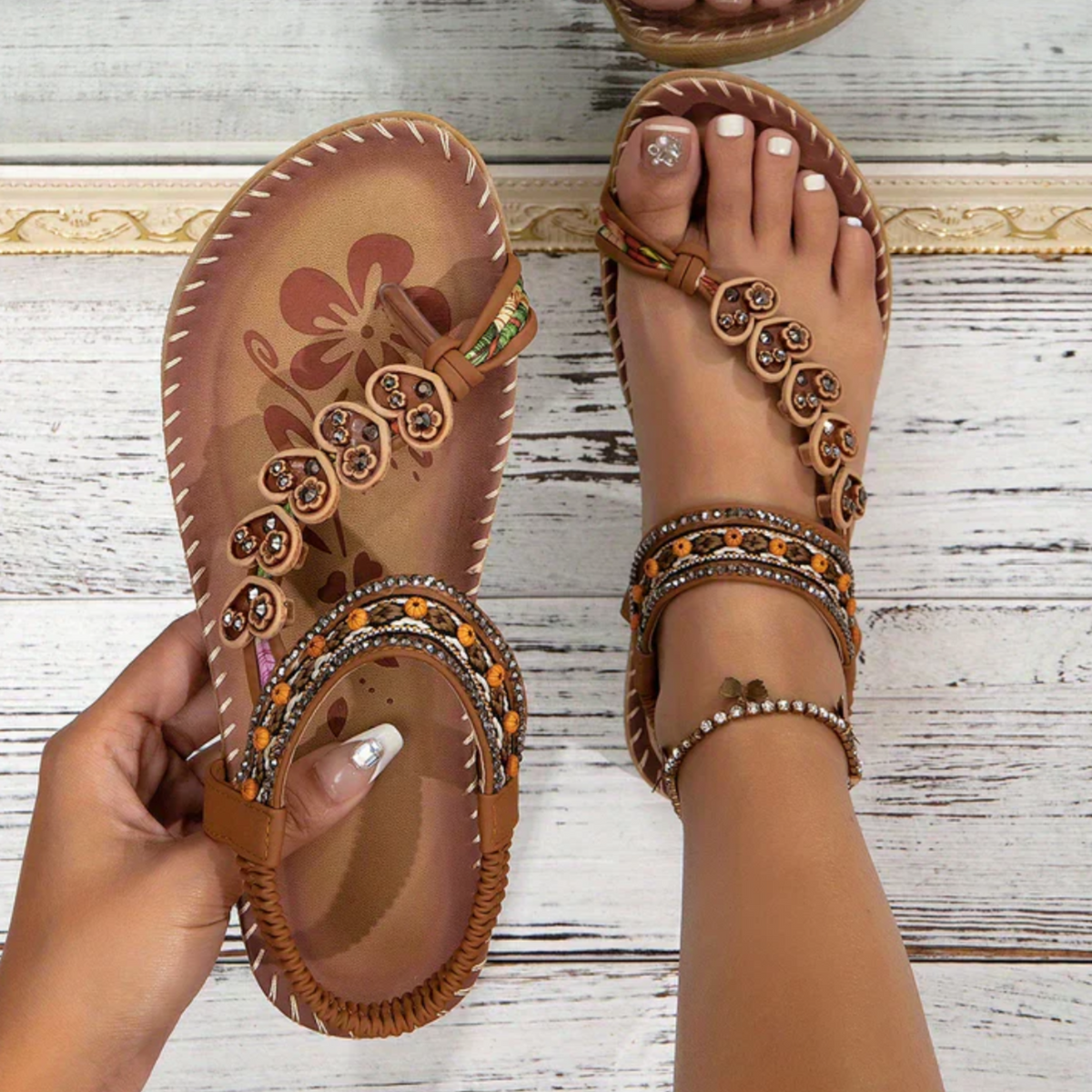 Sara | Beach-Ready Breathable Boho Grip Sandal