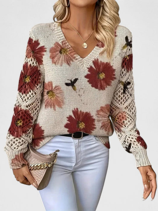 Arnelda | Weekend-Ready Floral Lightweight Softness Sweater