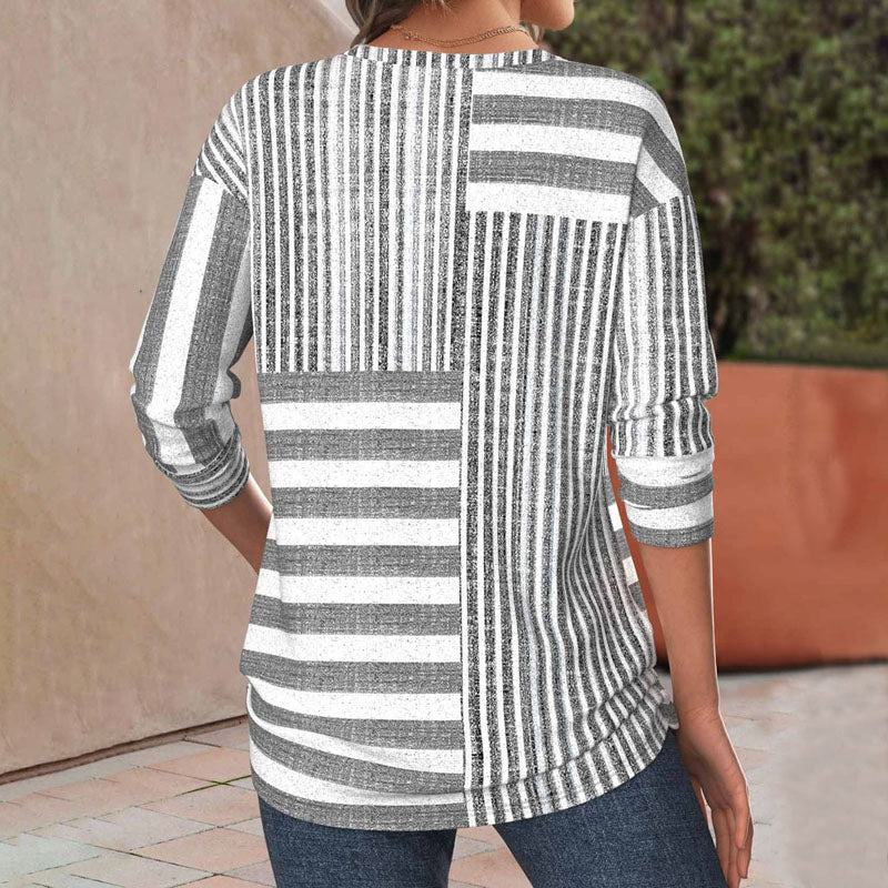 Isabeau | Desk-to-Dinner Striped comfort Drape Blouse