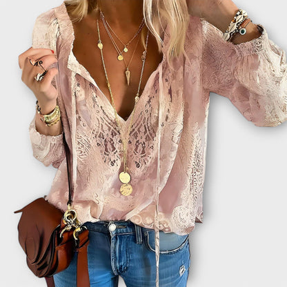Aniela | Desk-to-Dinner V-Neck Boho Style Top