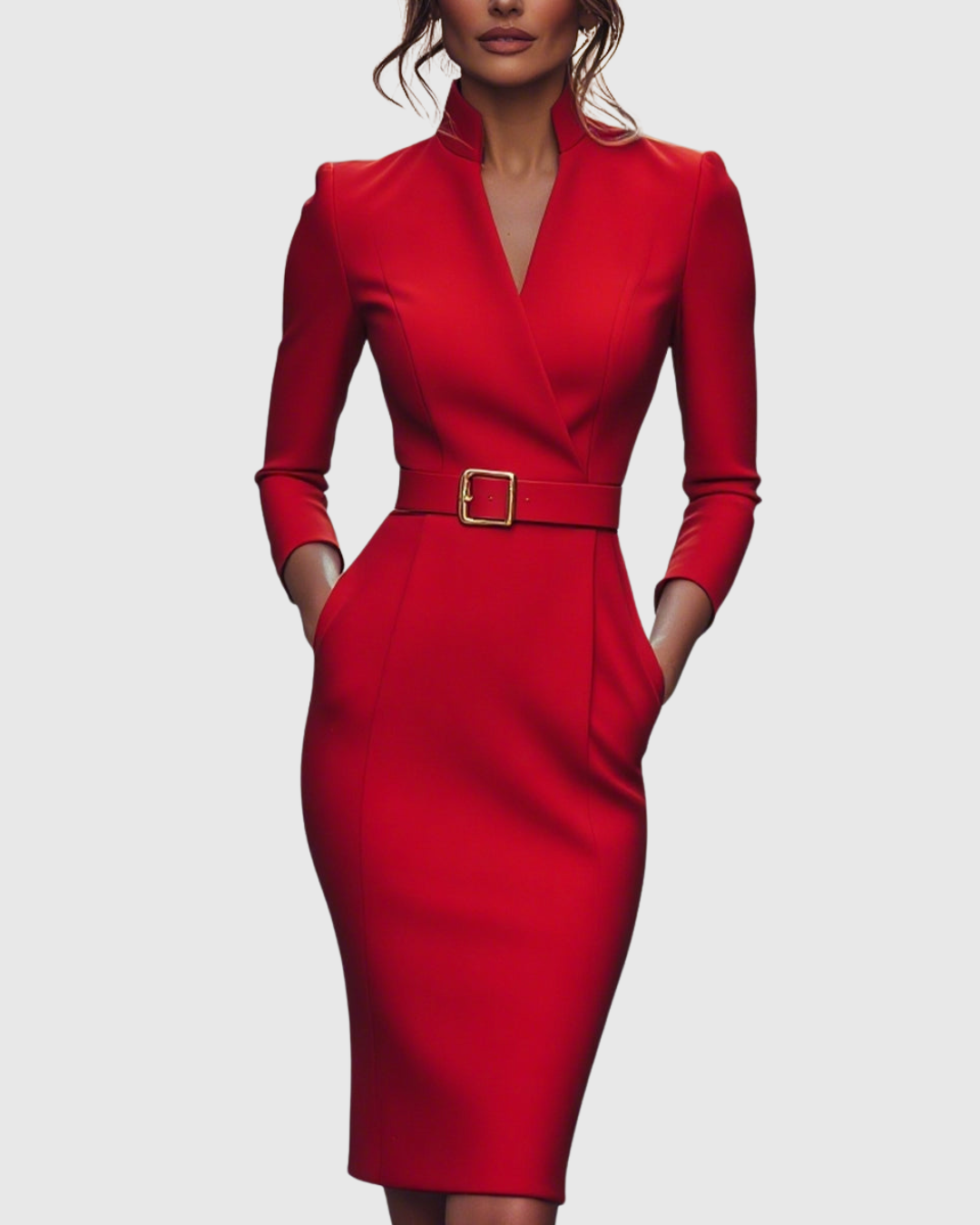 Anastasia | Getaway Mock-Wrap Belted Finish Dress