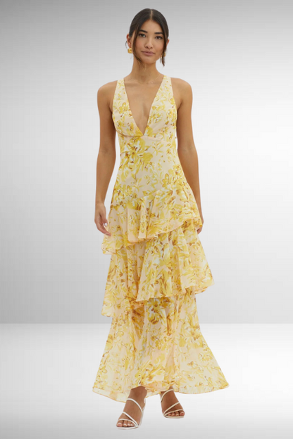 Carolina | Weekend Floral Tiered Drape Dress