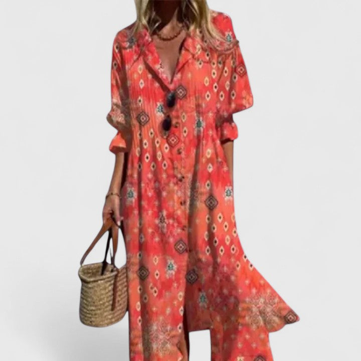 Calantha | Brunch Floral Midi Fit Dress