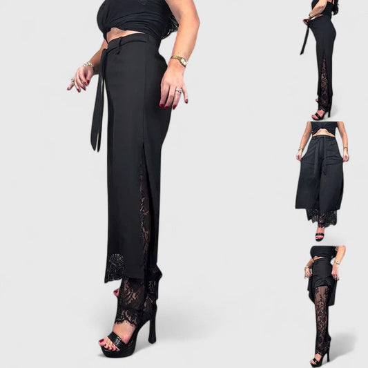 Madonna | Office-Ready Wide-Leg Lace Shape Pants