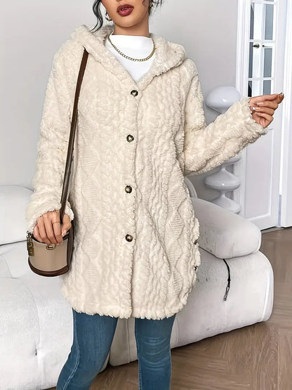 Asinda | Transitional Plush Hooded Coziness Cardigan
