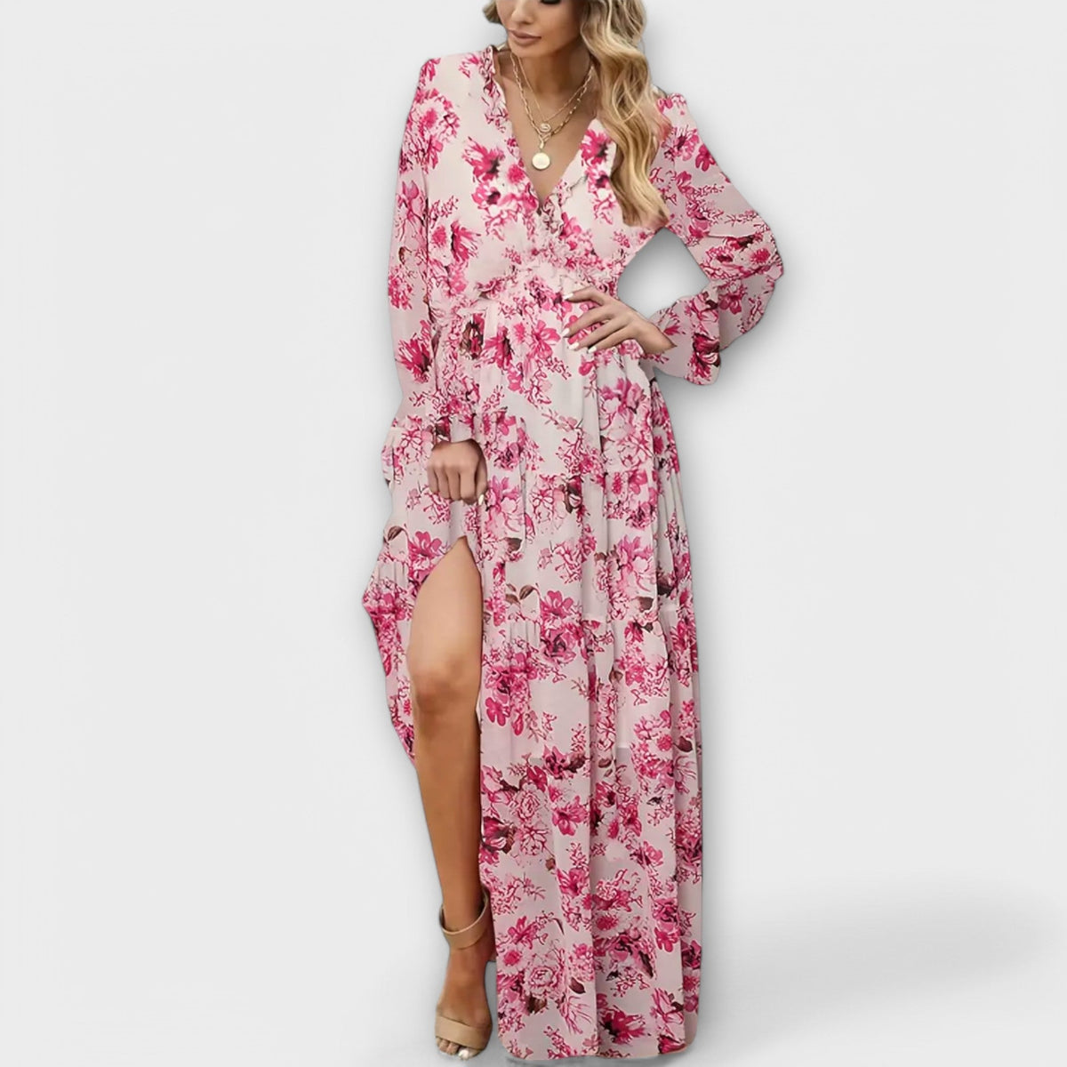 Leonia | Wardrobe-Staple Flowing Maxi Flair Dress