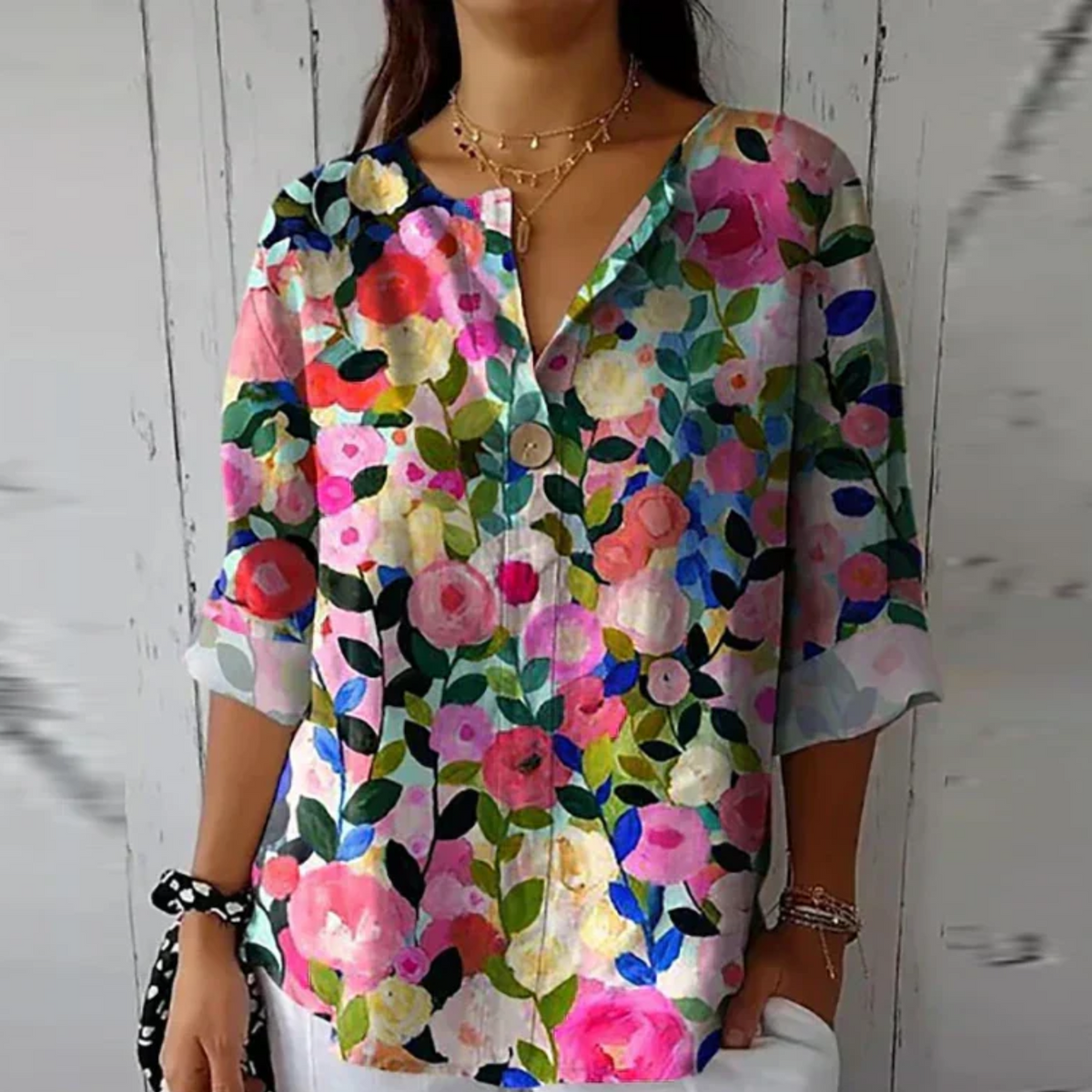 Michela | Feminine Breathable Floral Fit Blouse