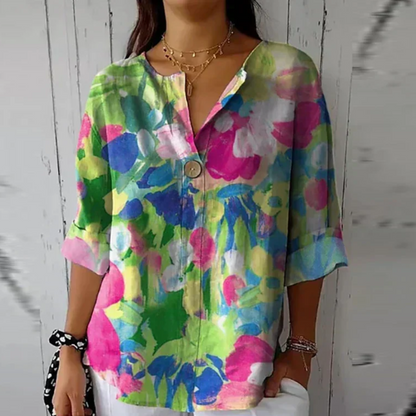 Michela | Feminine Breathable Floral Fit Blouse
