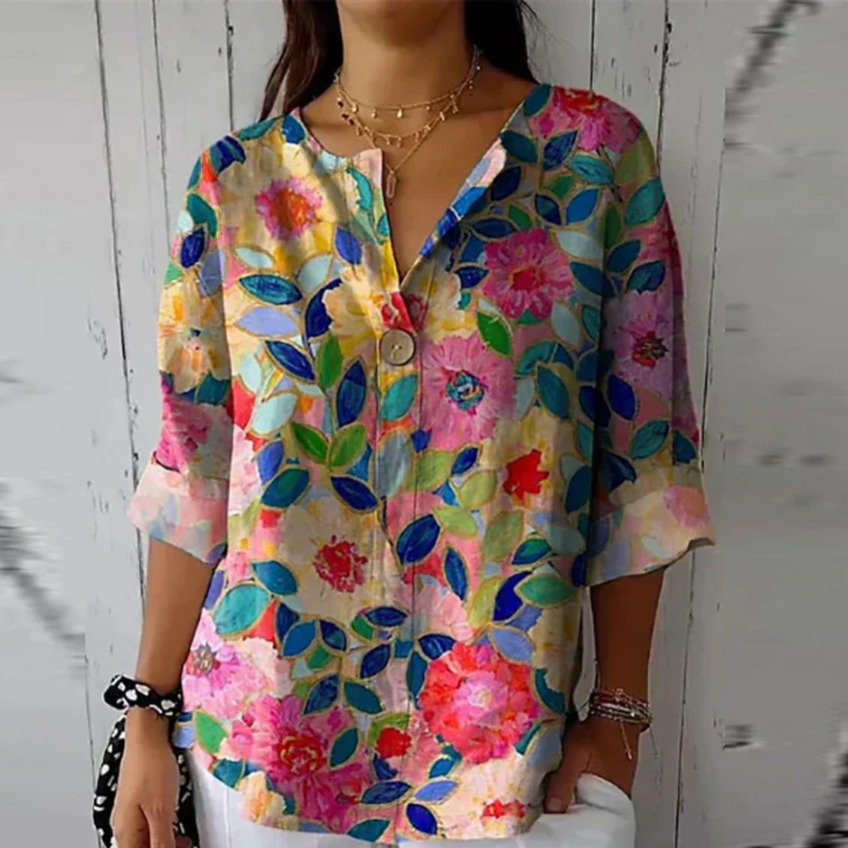 Michela | Feminine Breathable Floral Fit Blouse