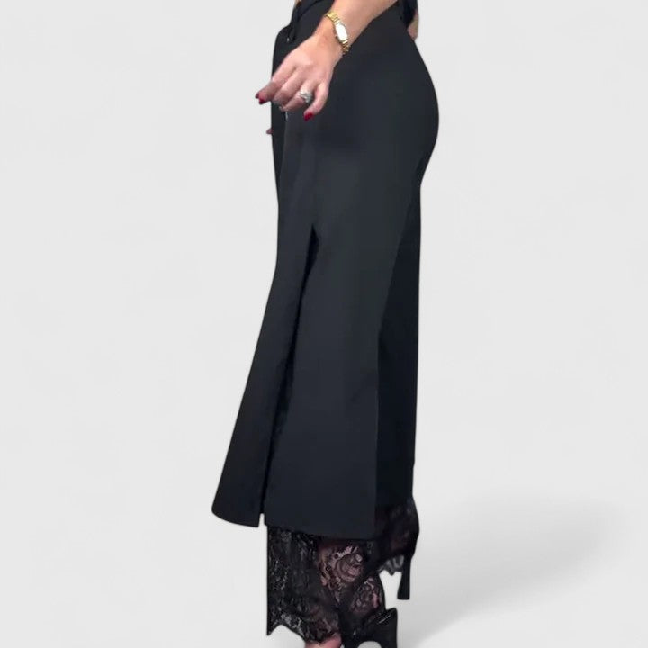 Madonna | Office-Ready Wide-Leg Lace Shape Pants