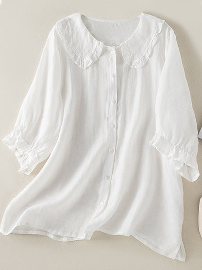 Marisetta | Date-Night Ruffle-Collar Summer Silhouette Shirt