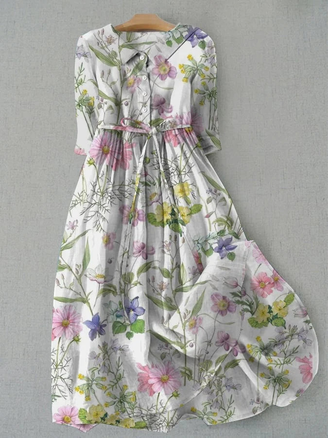 Dahlia | Weekend Breathable Linen Detailing Dress