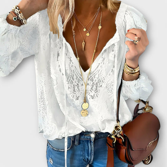 Aniela | Desk-to-Dinner V-Neck Boho Style Top
