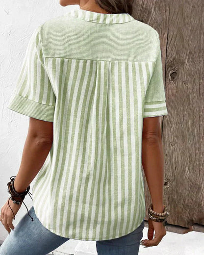 Monroe(TM) | Office-Ready Striped Drape Blouse