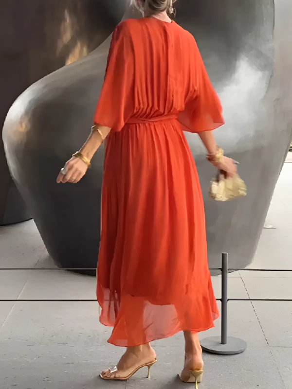 Brunilde | Wardrobe-Staple Wrap Midi Craftsmanship Dress