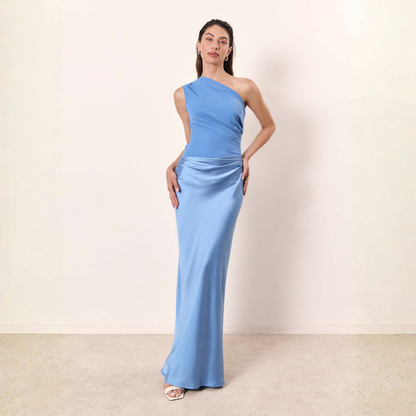 Elegante | Poolside Summer One-Shoulder Drape Dress