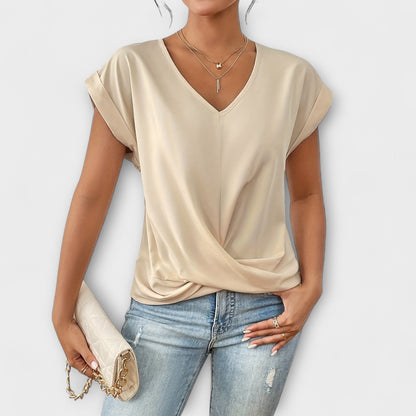 Amelinda | Weekend V-Neck Lightweight Drape Top
