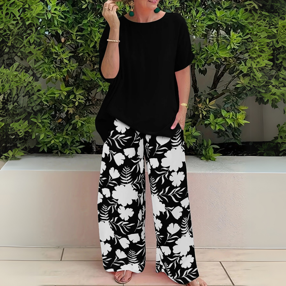 Raffaella | Travel-Ready Breathable Wide-Leg Comfort Set