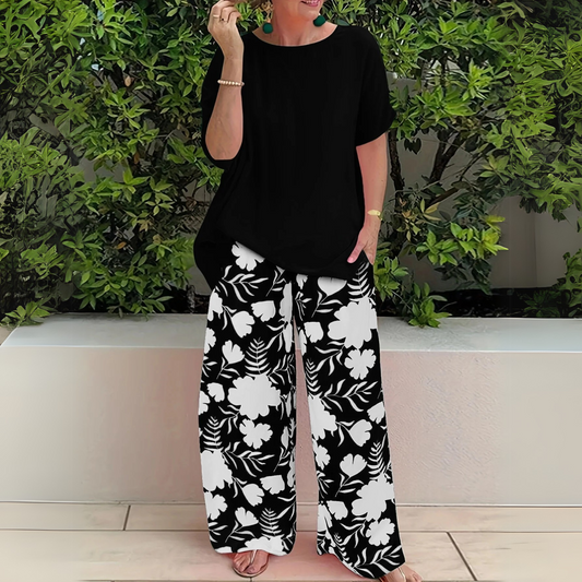 Raffaella | Travel-Ready Breathable Wide-Leg Comfort Set