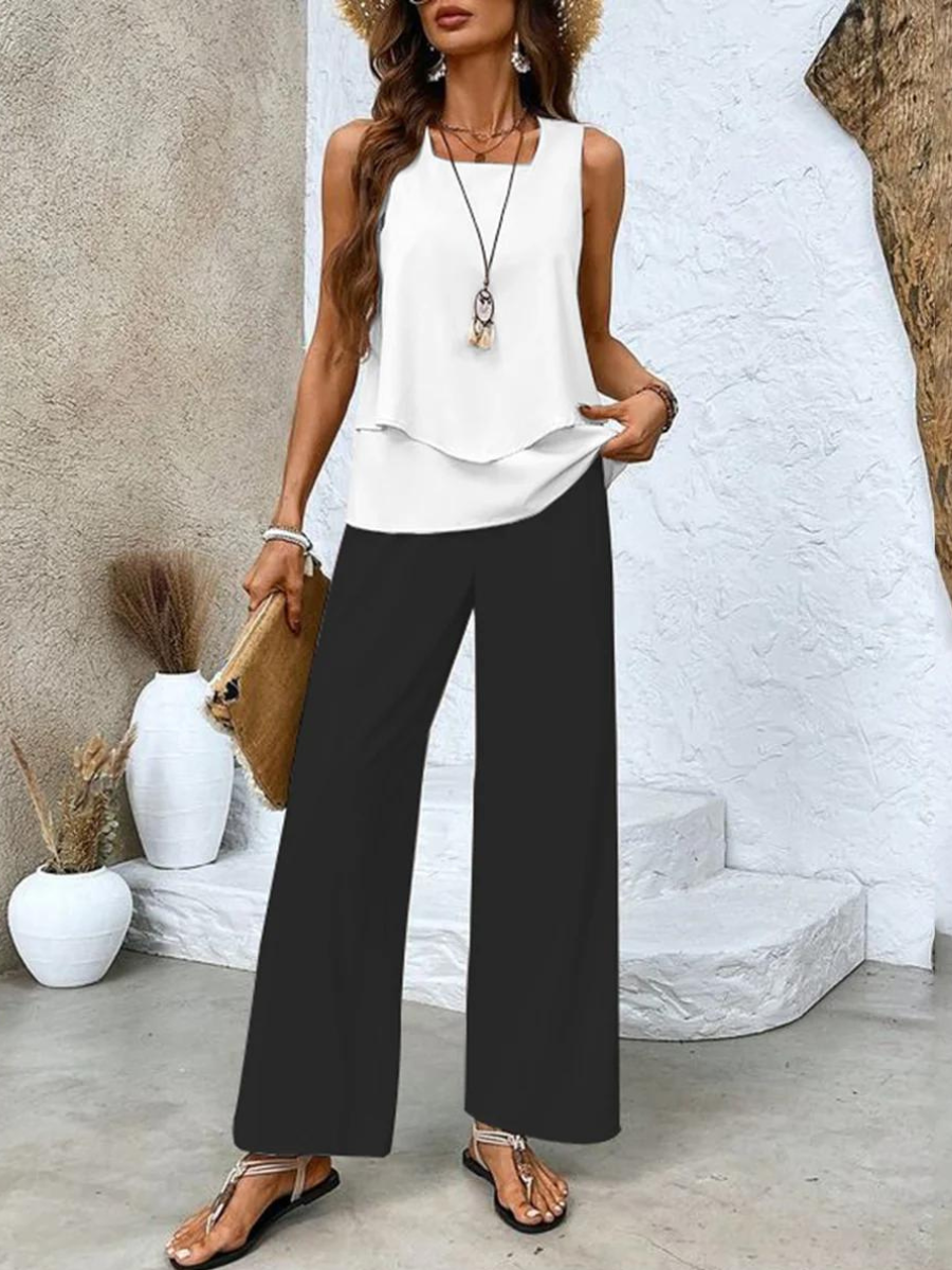 Anastasina | Coordinated Breathable Wide-Leg Comfort Set