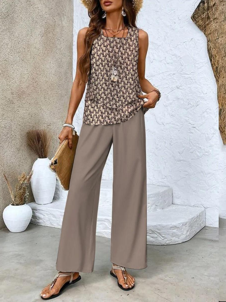 Anastasina | Coordinated Breathable Wide-Leg Comfort Set