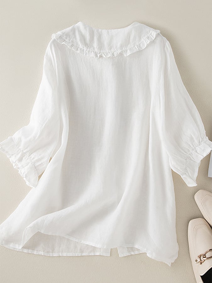 Marisetta | Date-Night Ruffle-Collar Summer Silhouette Shirt