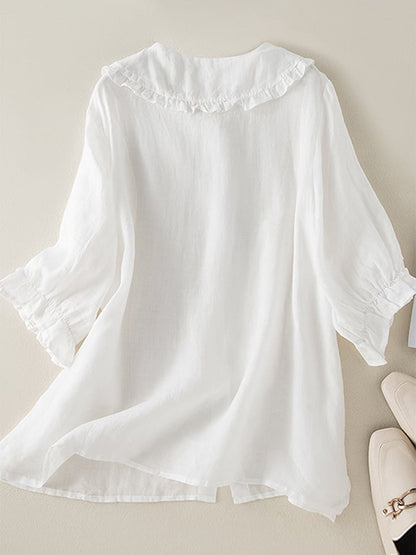 Marisetta | Date-Night Ruffle-Collar Summer Silhouette Shirt