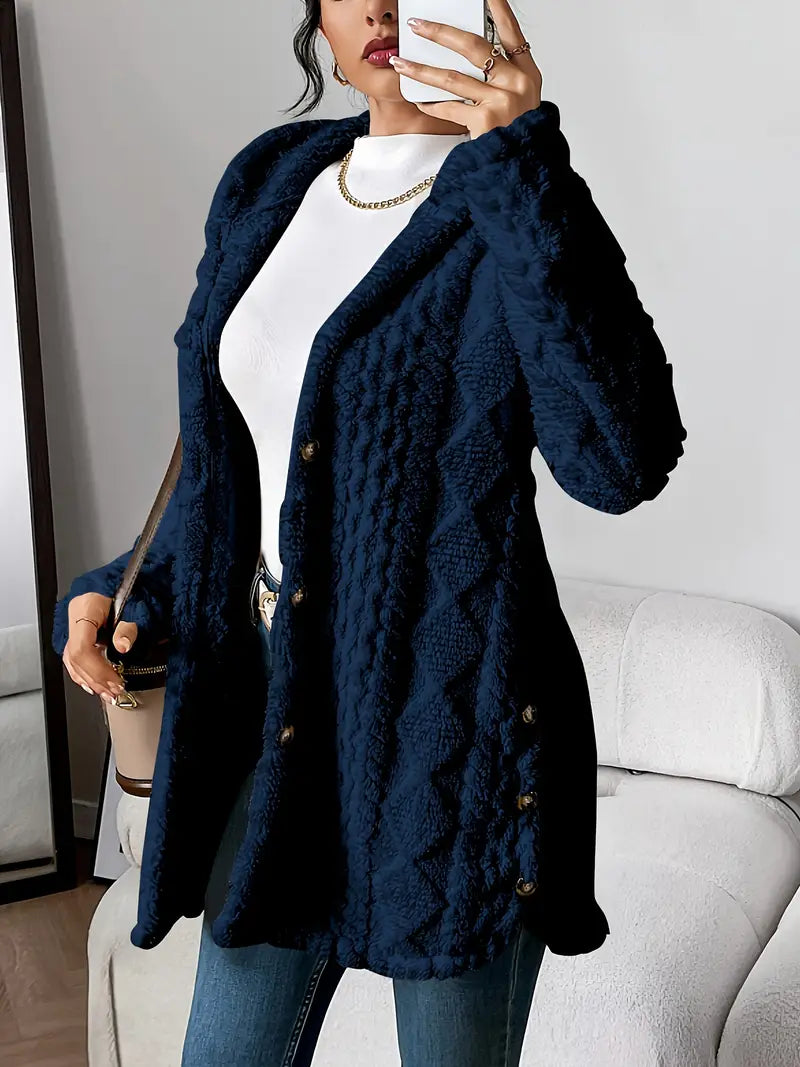 Asinda | Transitional Plush Hooded Coziness Cardigan