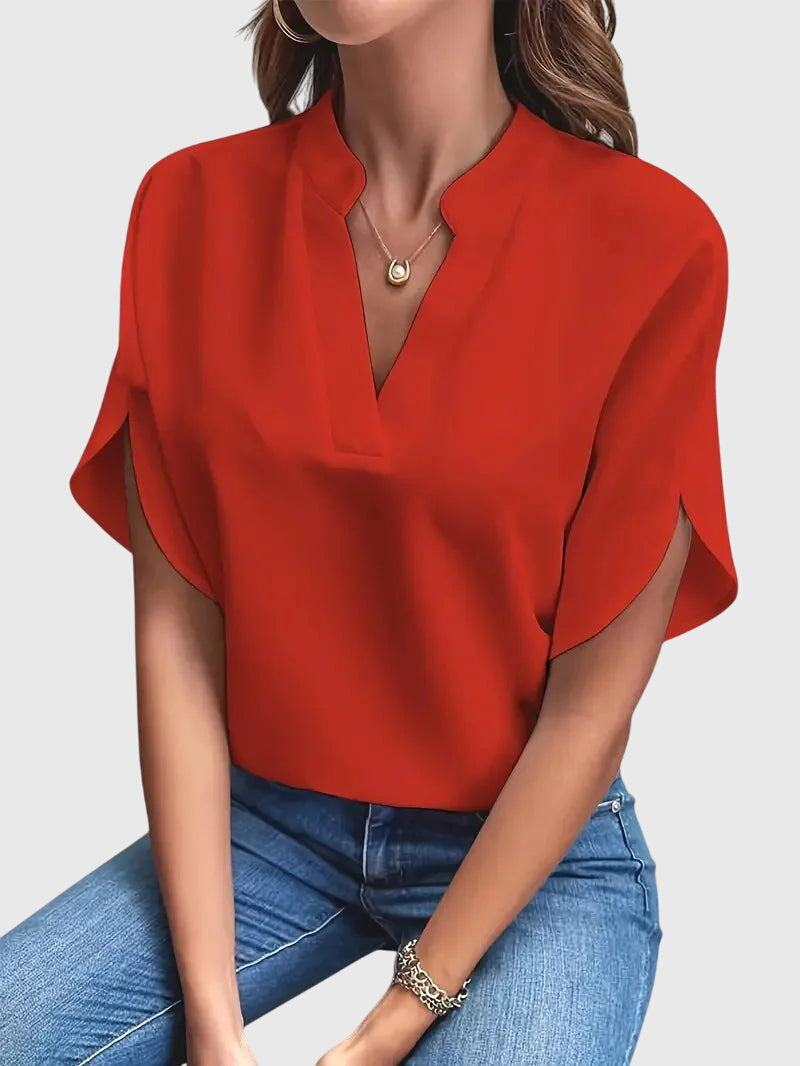 Aliverta | Desk-to-Dinner V-Neck Work Silhouette Shirt