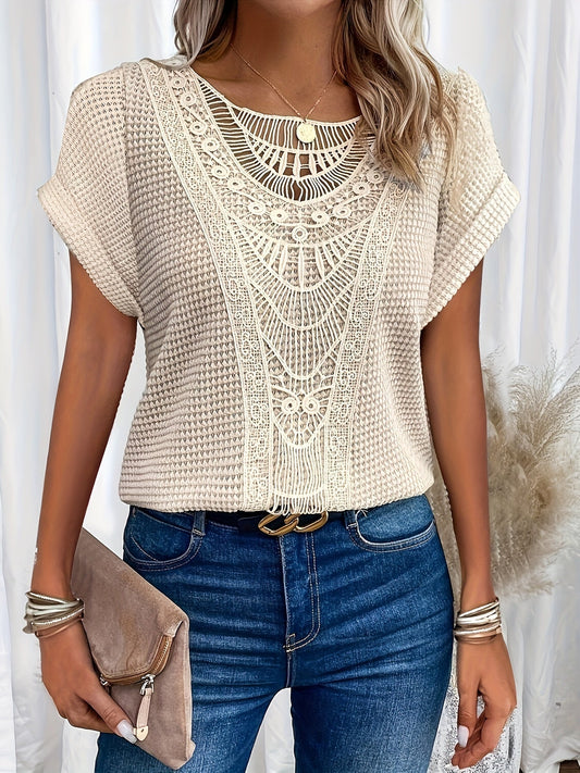 Ariena | Errand-Day Lightweight Lace-Trim Ease Top