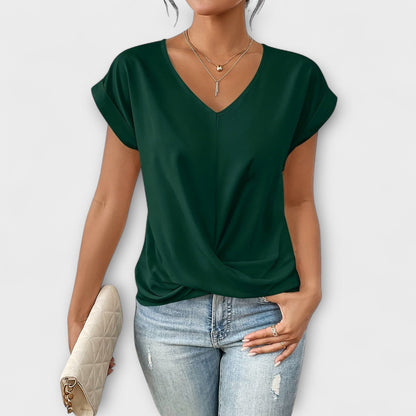 Amelinda | Weekend V-Neck Lightweight Drape Top
