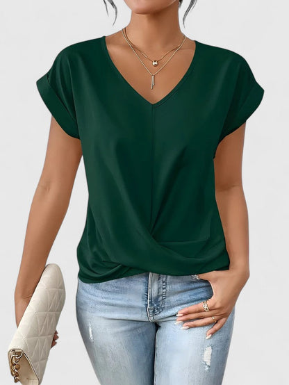 Aldea | Airy Twist-Front V-Neck Fit Top