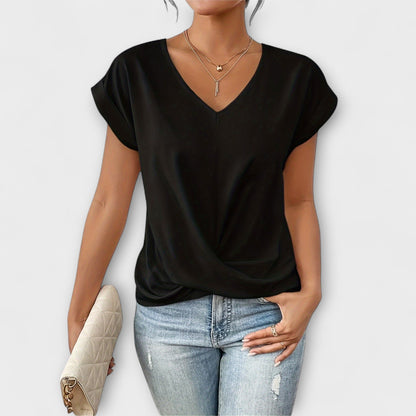 Amelinda | Weekend V-Neck Lightweight Drape Top