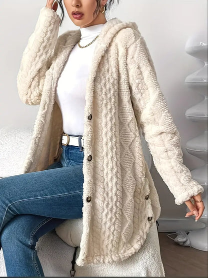 Asinda | Transitional Plush Hooded Coziness Cardigan
