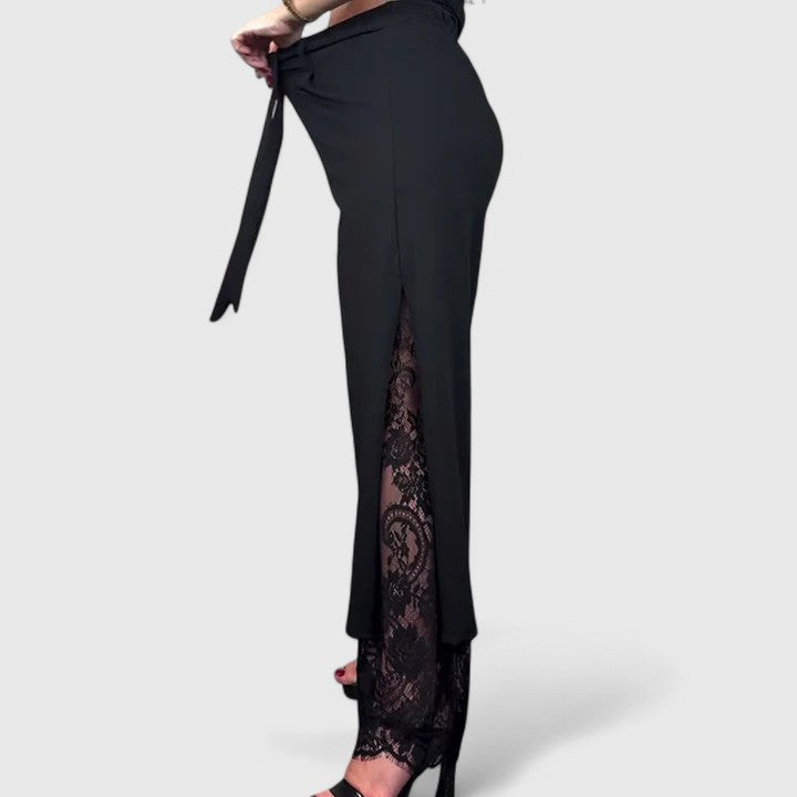 Madonna | Office-Ready Wide-Leg Lace Shape Pants