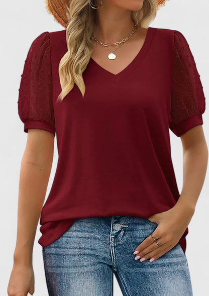 Anacleta | Wardrobe-Staple V-Neck Lightweight Drape Top