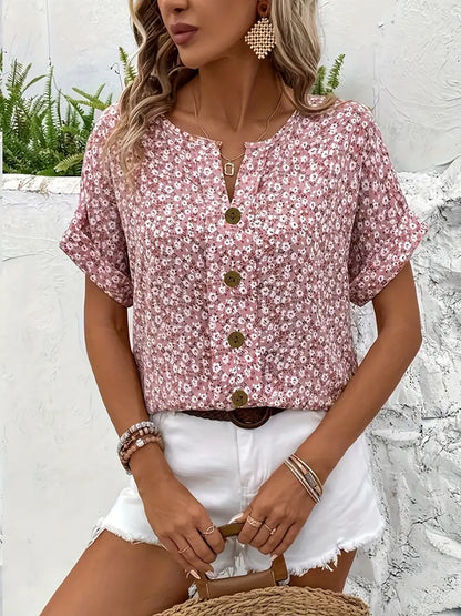 Fleurette | Effortless floral print Drape Blouse