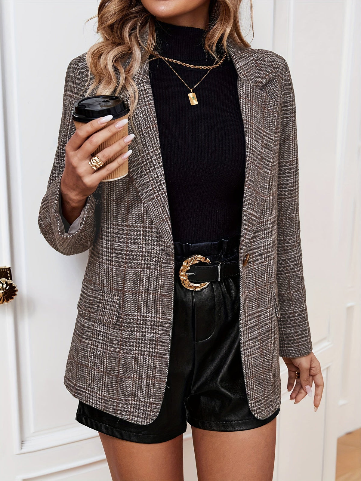 Bonaria | Weekend Checked Tailored Warmth Blazer