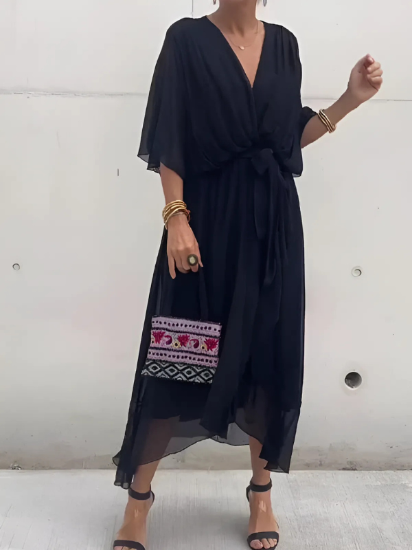 Brunilde | Wardrobe-Staple Wrap Midi Craftsmanship Dress