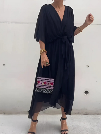 Brunilde | Wardrobe-Staple Wrap Midi Craftsmanship Dress