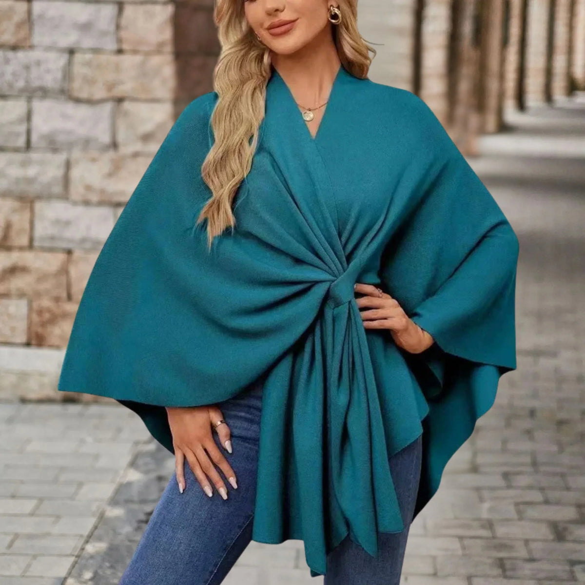 Asela | Layering Draped Statement Warmth Poncho